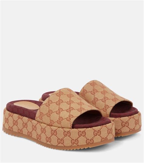 gucci original gg canvas slides women|gucci original slides.